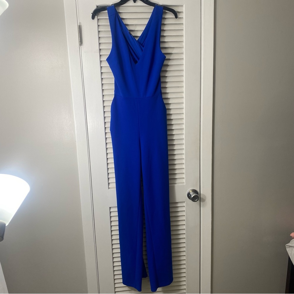 WOMENS S BLUE EXPRESS BACKLESS JUMPSUIT